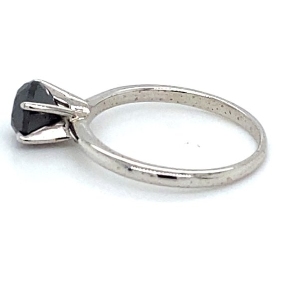 Black Diamond 1.22ct Solid 14K White Gold Ring - Picture 5 of 6